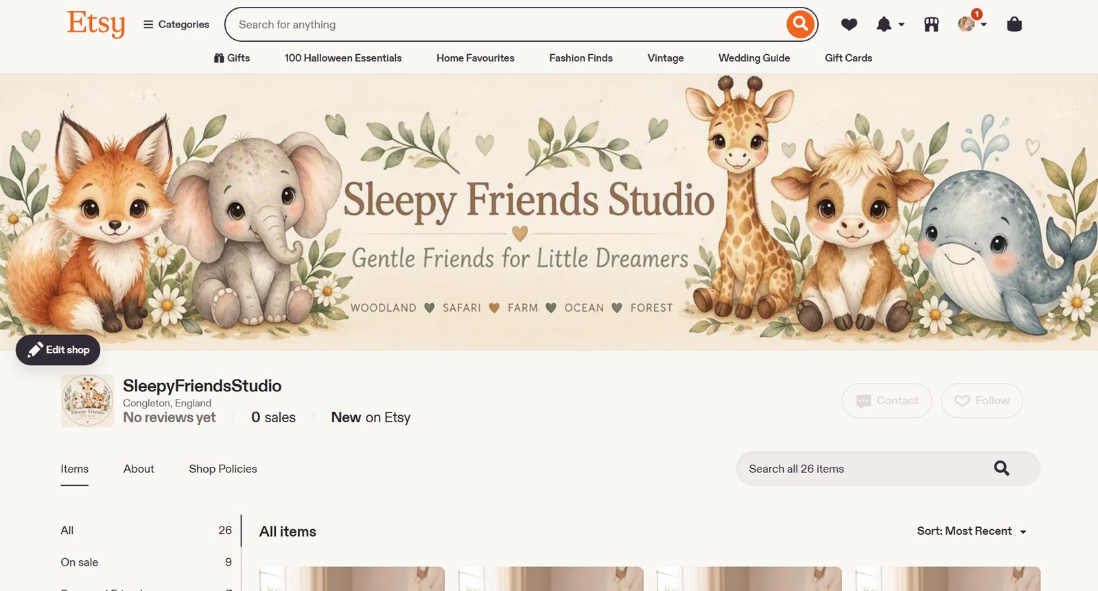 Sleepy Friends Studio Etsy shop