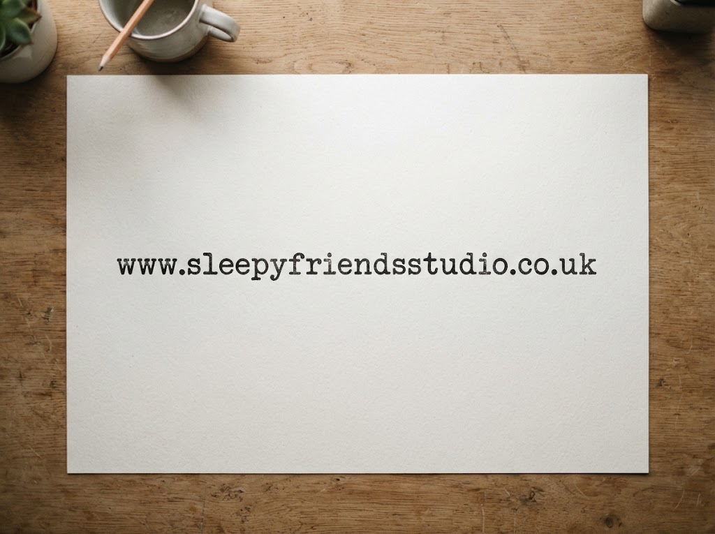 Sleepy Friends Studio website address branding thumbnail